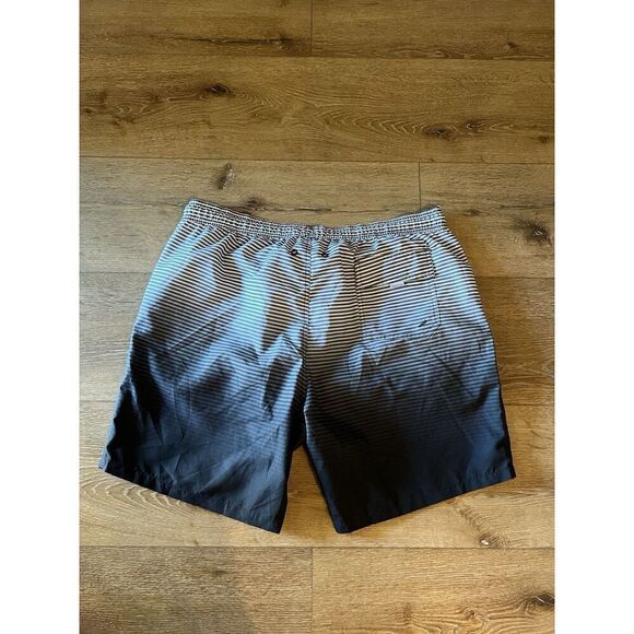 Calvin Klein Mens Black White Striped Swim Trunks w/ Mesh Lining Size 2XL NWT - Picture 2 of 3